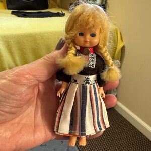 Dutch Girl Doll  6.5" Plastic Doll Figurine Vintage